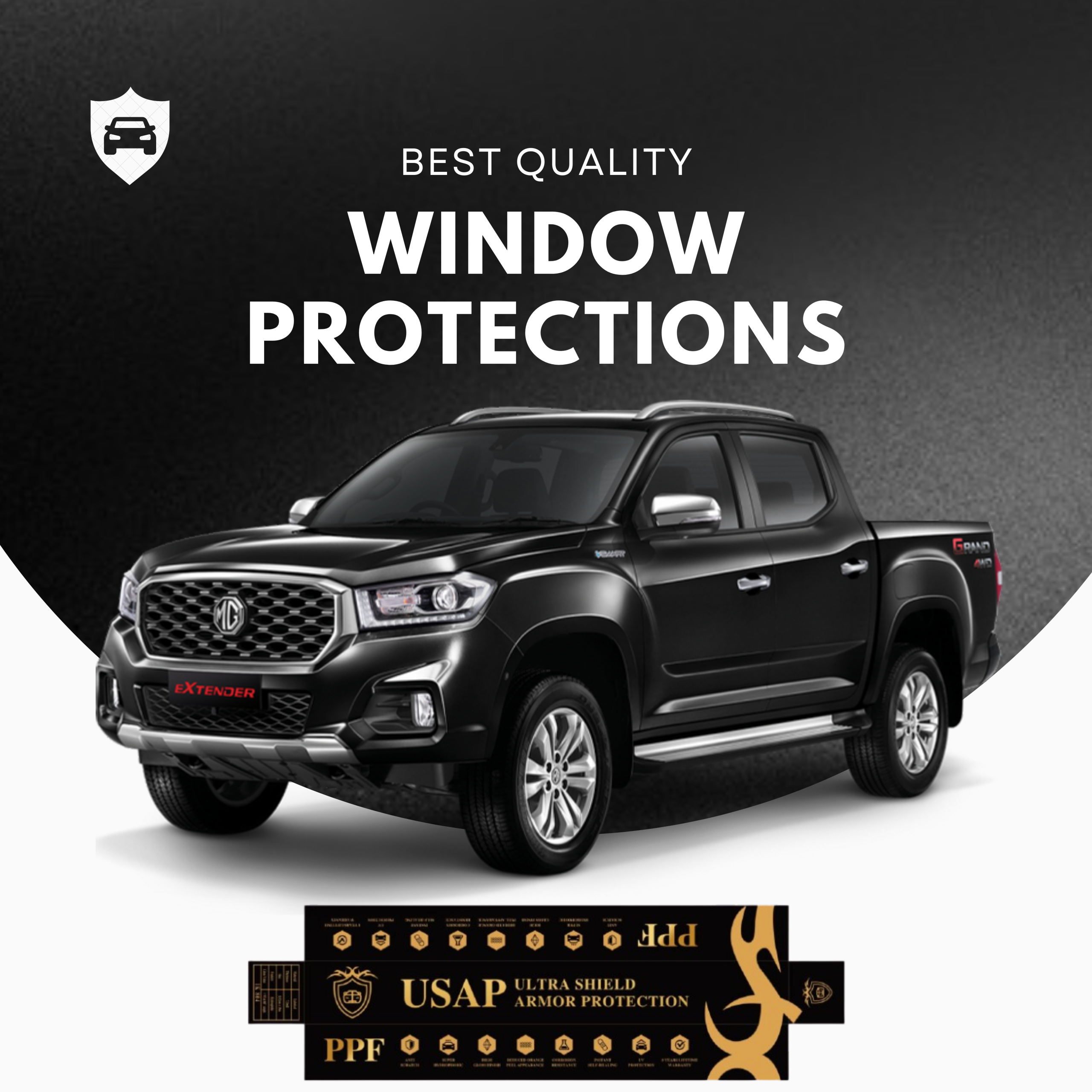USA Protection Pro Max Series PM40 Nano Ceramic Film – 2mil 40% VLT Side Window Tint with 99% IRR, 100% UVR, 81.84% TSER